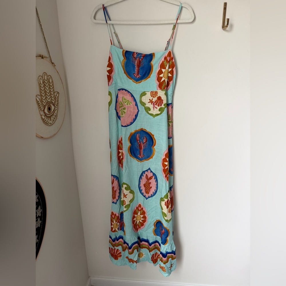 label of love coastal lobster fish Print Maxi Dress
